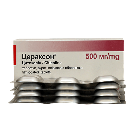 Цераксон Цитиколин таблетки 500мг №20 неврологический препарат